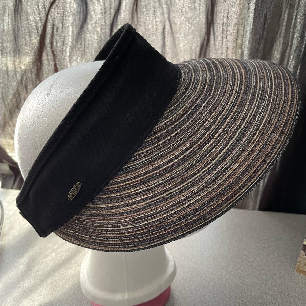 Scala Black & Gray Sun Visor Hat